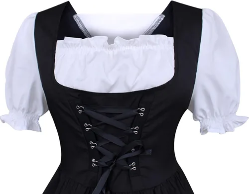 Vista 3 de Disfraz de dama francesa para Halloween, disfraz medieval, Oktoberfest, para niña bávara, Lolita, uniforme