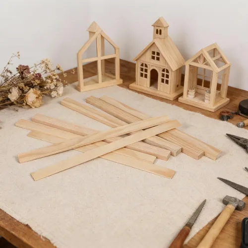 Vista 8 de Listones de madera para manualidades, múltiples artículos y múltiples opciones, tiras de madera sin terminar, madera precortada, para manualidades