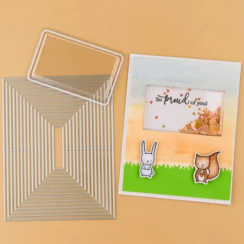 Vista 5 de BAOFALI 20 unidades rectangulares dimensionales de 3 pulgadas x 1-3/4 pulgadas de diámetro para hacer tarjetas, cubiertas de plástico transparente