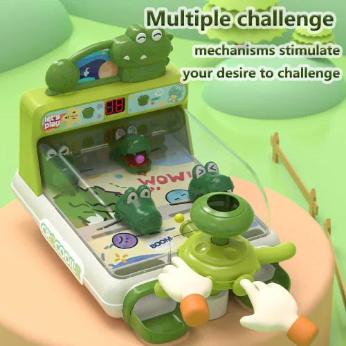 Vista 5 de Juego de Pinball de Dinosaurio y Cocodrilo, Juego de Mesa Interactivo Electrónico para Niños, Juegos de Mesa para Niños Pequeños de 3 a 5 Años