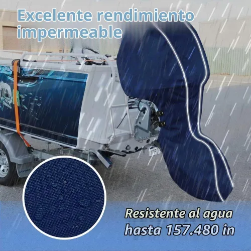 Vista 6 de 600D Resistente al Desvanecimiento y a las Grietas Cubierta Completa para Motor Fuera de Borda Remolcable, Cubierta de Motor de Barco Impermeable