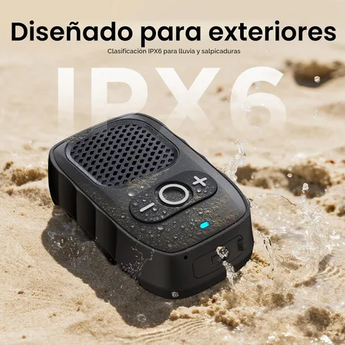 Vista 4 de ShellHome Altavoces portátiles de Bluetooth, clip en altavoz inalámbrico Negro