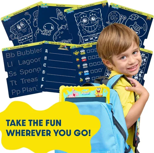 Vista 7 de Tableta de escritura LCD de Bob Esponja ScribblePop - Tablero de dibujo reutilizable y tarjetas de rastreo - Juguete educativo de viaje sin desorden