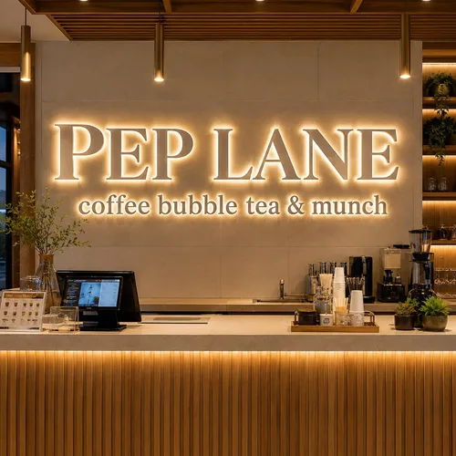 Vista 3 de Custom Business Logo Sign, LED Backlit Channel Letters for Wall Letrero de negocios personalizado