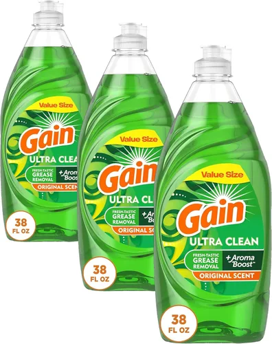Vista 8 de Gain Ultra - Jabón líquido para lavavajillas, aroma original, 38 fl oz
