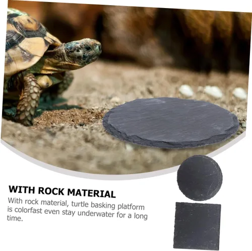 Vista 8 de Ipetboom 2pcs Cuenco de pulido de uñas Reptil Basking Plataforma Tortuga Plato de comida Colorfast Multifuncional
