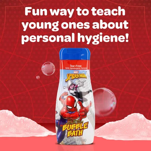Vista 4 de Amazing Spider-Man Bath Time - Jabón de baño de burbujas para niños, 24 onzas líquidas, aroma a sandía