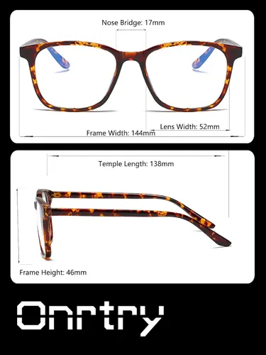 Vista 59 de Onrtry Gafas sin receta para hombres y mujeres, lentes transparentes cuadradas
