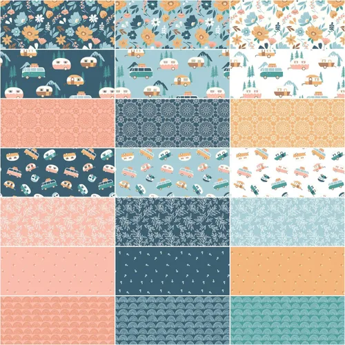 Vista 2 de Dani Mogstad Live, Love, Glamp 21 Fat Quarters Riley Blake Designs FQ-13500-21
