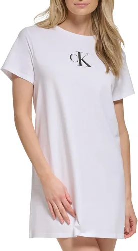 Vista 2 de Calvin Klein Vestido tipo camiseta con logotipo de monograma para mujer