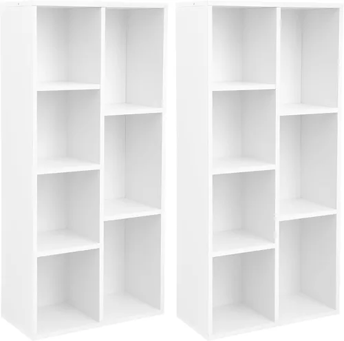 Vista 21 de VASAGLE Custos Collection - Estantería para libros tipo cubo con 4 compartimentos, 9.4 x 26 x 26 pulgadas, estantería de almacenamiento para sala