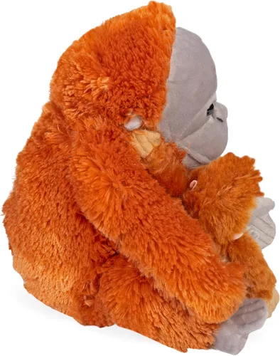 Vista 5 de Wild Republic Peluche de orangután de mamá y bebé, juguete de peluche, regalos para niños, animales de zoológico, 12 pulgadas