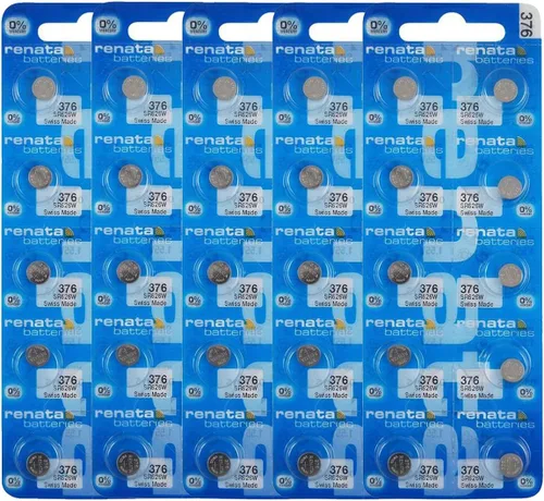 Vista 8 de Renata 376 SR626W Baterías – 1.55 V Óxido de Plata 376 Batería de reloj (2 unidades)