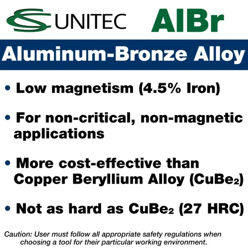 Vista 3 de CS Unitec Llave de trinquete sin chispas Extremo puntero Enchufe de 1 pulgada Certificado TUV Bronce de aluminio No magnética Resistente