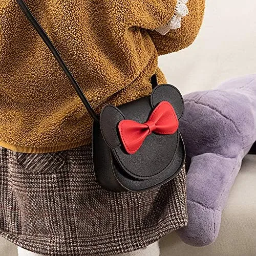 Vista 7 de Ondeam Little Mouse - Bolso cruzado con lazo para la oreja bolso de hombro de poliuretano para niños y niñas