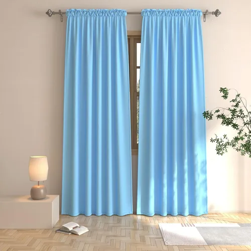 Vista 44 de UPOPO Cortinas beige de 45 pulgadas de largo para oscurecer la habitación, paneles de cortina para ventana, bolsillo para cortinero, cortinas