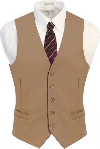 Vista 2 de Gioberti Chaleco de traje formal para hombre apto para negocios o vestido casual