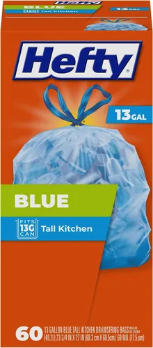 Vista 5 de Bolsas para Basura de Reciclaje Hefty, Azul, 13 Galones, 60