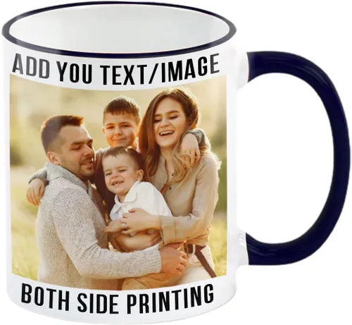 Vista 7 de Taza de café personalizada, regalo personalizado, taza de cerámica con foto, imágenes o texto, novedad de tazas personalizadas, perfecta para rojo
