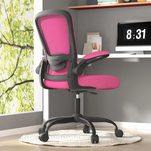 Vista 17 de Silla de oficina ergonómica con lumbar ajustable, reposabrazos abatible Marco negro