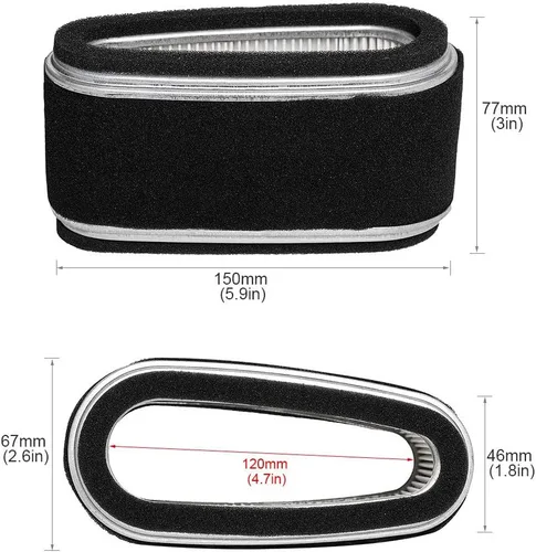 Vista 3 de HIFROM Filtro de aire 11013-2110 con prefiltro de repuesto para Kawasaki FC400V FC420V 14 HP motor de 4 ciclos John Deere M97211 M74285 LX172 LX176