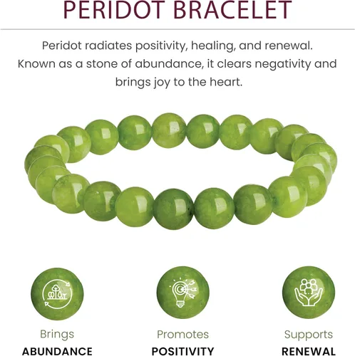 Vista 41 de Crystal Vibe Pulseras de cuentas de 0.315 in para mujeres y hombres, pulseras de cristal con piedras preciosas naturales, tamaño elástico ajustable