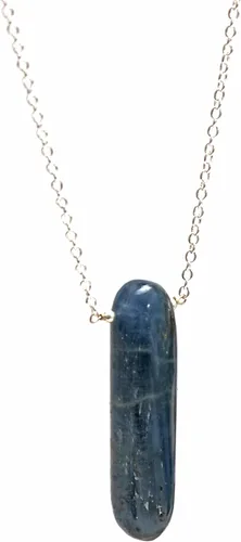 Vista 2 de Gempires - Collar con colgante de cristal de cianita natural crudo, hecho a mano, hipoalergénico de 18 pulgadas, chapado en plata para todos