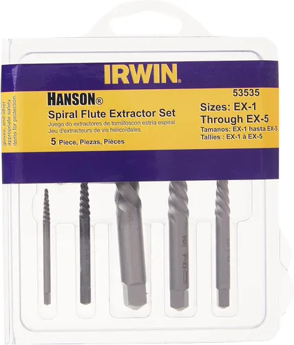 Vista 3 de IRWIN Extractor de tornillos para tornillos en espiral, 5 piezas (53535)