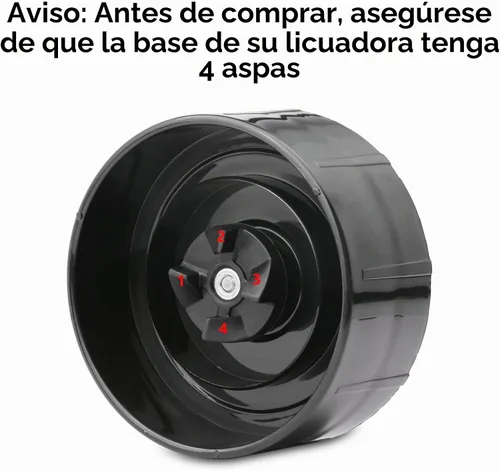 Vista 4 de Piezas de repuesto compatibles con Magic Bullet serie MB1001 de 250 W – Juego de accesorios de repuesto para licuadora prémium