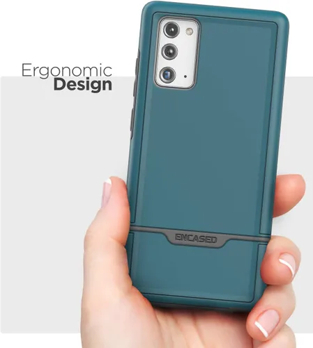 Vista 4 de ENCASED Funda resistente para Galaxy Note 20 (2020 Rebel Armor) de grado militar, cubierta protectora resistente (Samsung Note 20), azul turquesa