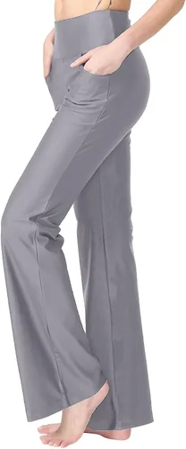 Vista 2 de Zeronic - Pantalones de yoga para mujer con bolsillos largos para entrenamiento, correr, control de barriga, bolsillos