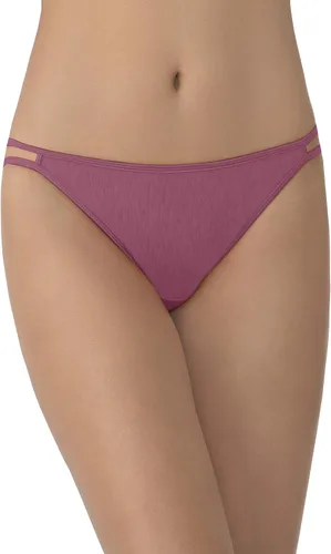 Vista 103 de Vanity Fair Bragas de bikini con tira para mujer, Illumination, con elástico sedoso y ribete de satén Paquete de 3 Negro (Midnight Black)