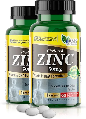 Vista 8 de America Medic & Science Suplementos de zinc quelatado de 50 mg (1 paquete de 60 tabletas) refuerzo inmunológico y potentes píldoras antioxidantes