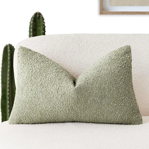 Vista 28 de Foindtower Fundas de almohada decorativas con textura de boucle, fundas de almohada sólidas, neutrales, suaves y acogedoras para silla, sofá