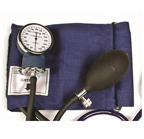Vista 2 de Lumiscope - Juego de estetoscopio y manguitos de presión arterial, incluye esfigmomanómetro aneroide, monitor manual de presión arterial