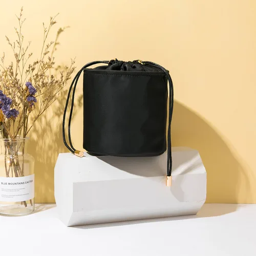 Vista 5 de Organizador de bolso alto para mujer, de lona, redondo, organizador de bolso, bolso organizador redondo para cosméticos, bolsa de maquillaje