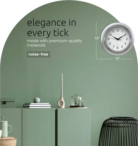 Vista 2 de Reloj redondo de pared Kiera Grace Aster, 10 pulgadas