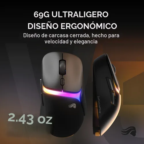 Vista 6 de GLORIOUS Mouse inalámbrico para juegos modelo D3 para videojuegos Negro mate