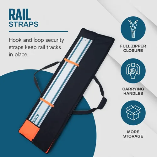 Vista 6 de Bolsa de riel guía de Rugged Tools - Bolsa protectora para rieles guía de sierra de hasta 59