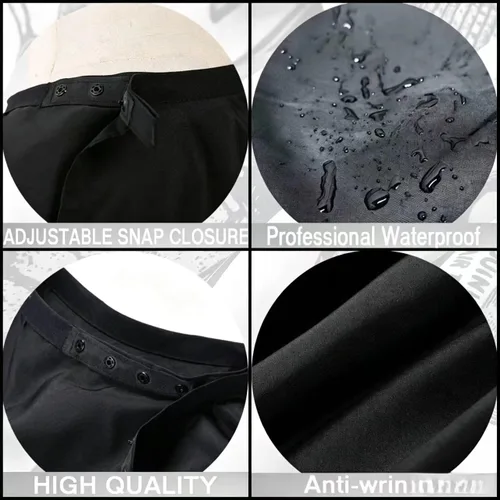 Vista 4 de Capa profesional para corte de cabello con cierre a presión ajustable, capa de peluquería impermeable, 47 x 55 pulgadas