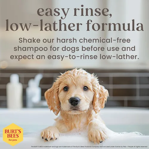 Vista 4 de Champú 2 en 1 Burts Bees para perrito, no irrita los ojos, paquete de de 1