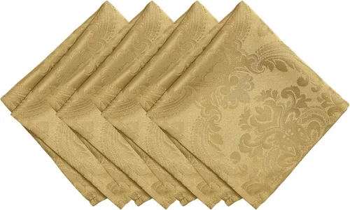 Vista 11 de Elrene Home Fashions Caiden Elegance Servilletas de tela de damasco impermeables, resistentes a las manchas y a las arrugas (juego de 4), 17 x 17