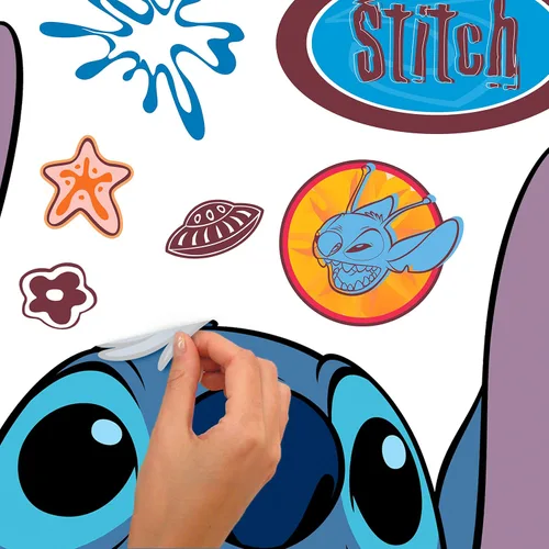 Vista 4 de Calcomanías de pared gigantes de Disney Stitch para despegar y pegar de RoomMates, RMK5110GM