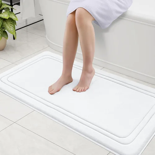 Vista 18 de Grandaily Alfombra de Baño de Espuma Viscoelástica 24x16, Ultra Suave, Antideslizante y Absorbente, Alfombras de Baño Lavables a Máquina y Secables