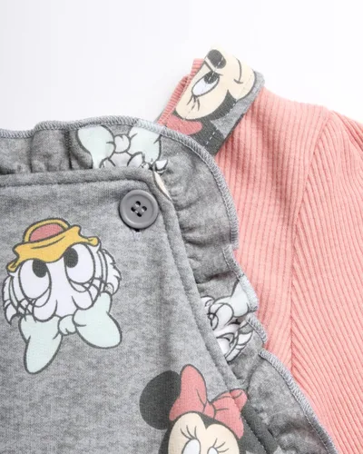 Vista 3 de Disney Minnie Mouse - Conjunto de 2 piezas para bebé, mameluco de forro polar de manga larga (recién nacidobebé)