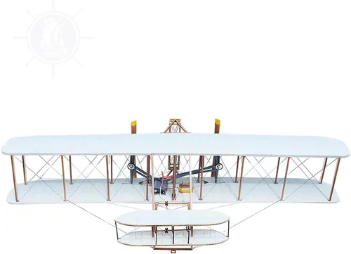 Vista 8 de Old Modern Handicrafts 1903 Wright Brother Flyer - Escala 1:10 - Modelo de avión - Modelo de avión de madera de calidad de museo para el hogar