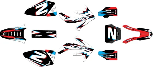 Vista 3 de Kit de gráficos para Honda CRF 450R (2005-2007) Vizion Series Gris 09 Mil – Adhesivos para motocicleta Dirt Pit Bike Motocicleta, calcomanías