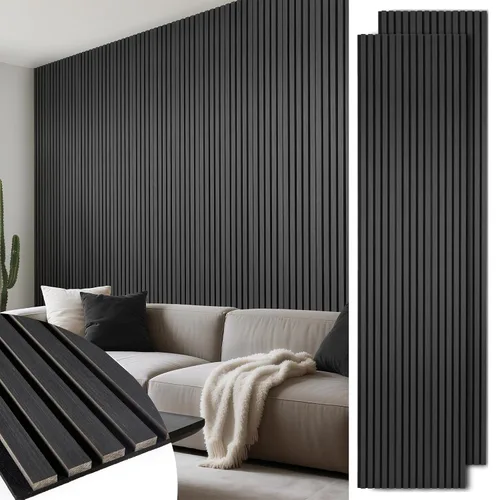 Vista 8 de Paneles de listones de madera acústica, paneles de pared de madera insonorizados, panel acanalado 3D para decoración de pared interior, sala