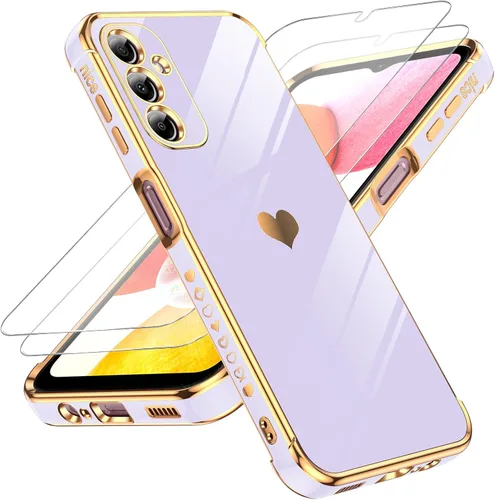 Vista 157 de LeYi Funda para Motorola-G 2025: Love Heart Plating Luxury, Negro