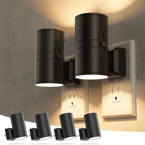 Vista 27 de Briignite - Luces nocturnas led enchufables, 3CCT, sensor de anochecer a amanecer, de 3000 K, regulable para pasillo, dormitorio, escalera, paquete